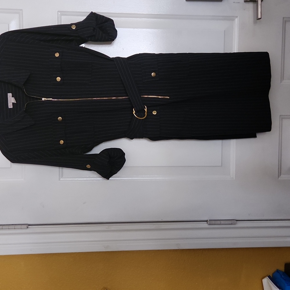 CB established in 1962 royal blue size 16, with white stripes dress and belt